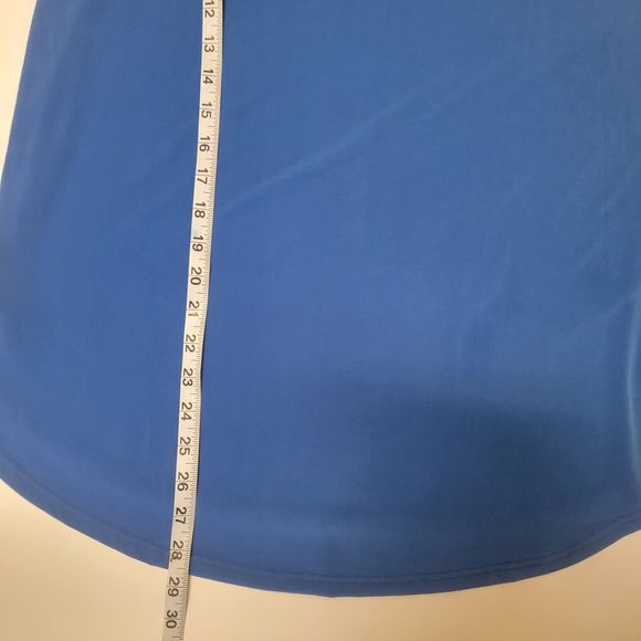 Women's L Gyft Deep Sea Blue Keyhole Sleeveless Blouse - Picture 6 of 8